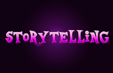 storytelling word 3d text pink background beautiful typography design