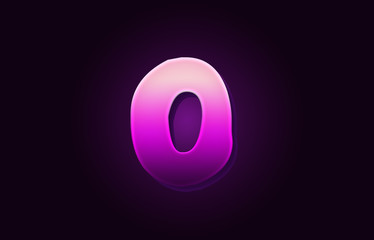 letter O alphabet 3d text logo icon design