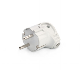 white electric plug on white background