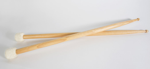 Drum sticks, isolated, on background.