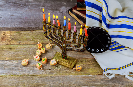 Jewish Holiday Hannukah Symbols - Menorah