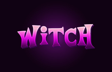 Obraz premium witch word 3d text pink background beautiful typography design