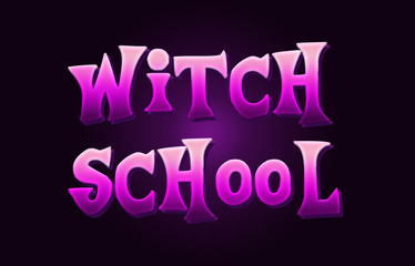 witch school word 3d text pink background beautiful typography design