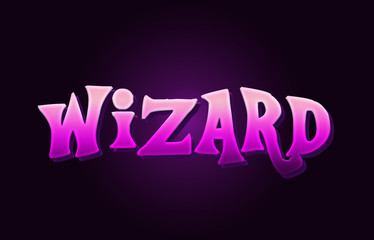 wizard word 3d text pink background beautiful typography design