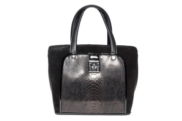 ladies suede bag of black color