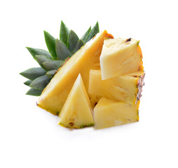 pineapple slice isolated on white background