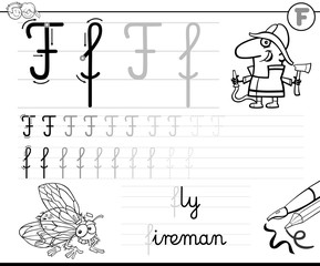 learn to write letter F workbook for kids