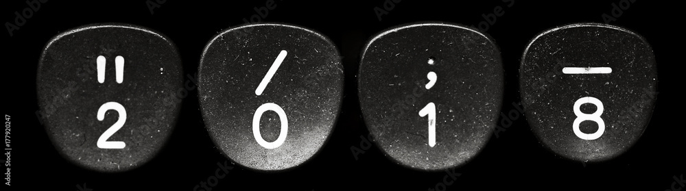 Poster 2018 number of buttons typewriter