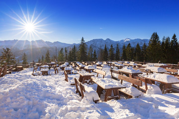 Zakopane at Tatra mountains in winter time, Poland