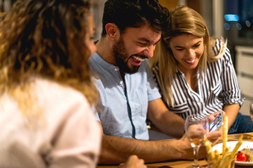 Looking at funny things on internet