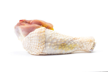 Raw chicken legs on white background isolated