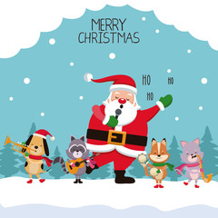 Merry chrismtas card cartoon icon vector illustration graphic design