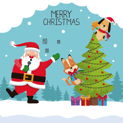 Merry chrismtas card cartoon icon vector illustration graphic design