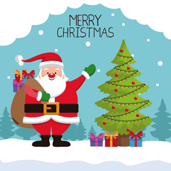 Merry chrismtas card cartoon icon vector illustration graphic design