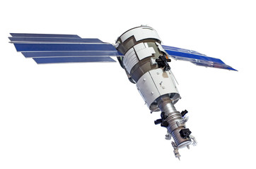 Satellite for earth surface probing isolated on white background.