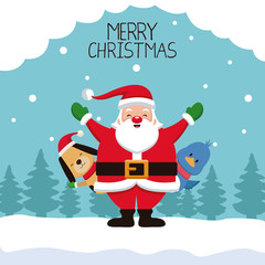 Merry chrismtas card cartoon icon vector illustration graphic design