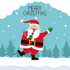 Merry chrismtas card cartoon icon vector illustration graphic design