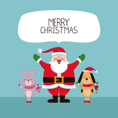 Merry chrismtas card cartoon icon vector illustration graphic design