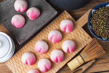 A peach-shaped birthday bun known as the Longevity Peach.Chinese specialty pastry