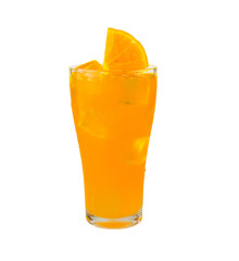Glass of orange juice isolated on white background with clipping path
