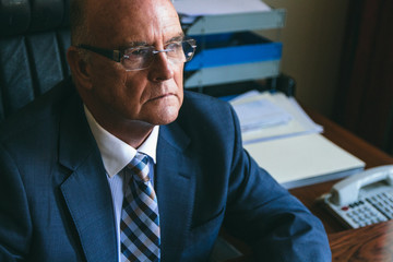 Senior businessman on a meeting in his office