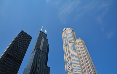 Fototapeta na wymiar Skyscrapers in Chicago, Illinois, USA.