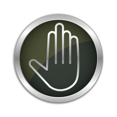 Fototapeta premium Button Set - dunkel mit silbernem Ring - Handfläche - Geste