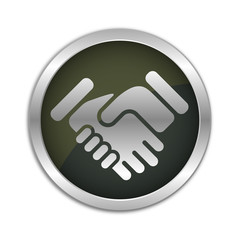 Button Set - dunkel mit silbernem Ring - Hände schütteln