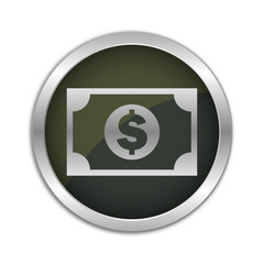 Button Set - dunkel mit silbernem Ring - Banknote Dollar