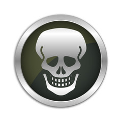 Button Set - dunkel mit silbernem Ring - Totenschädel