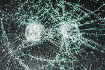 Cracked car window.