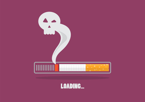 Cigarette burning as cancer loading bar