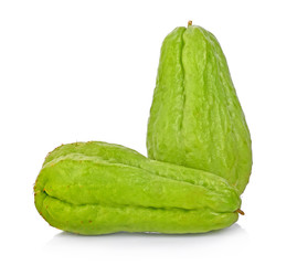 Chayote on white background