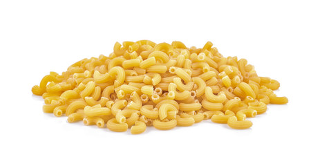 macaroni pasta close up isolated on white