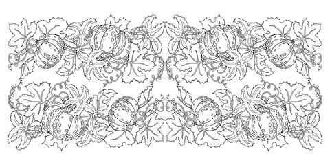 Pumpkin ornament. Coloring page