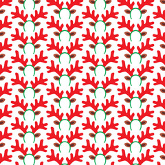 background pattern with reindeer mask (funny christmas horns)