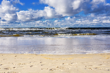 Sturm Ostsee  Strand Darlowko Westpommern