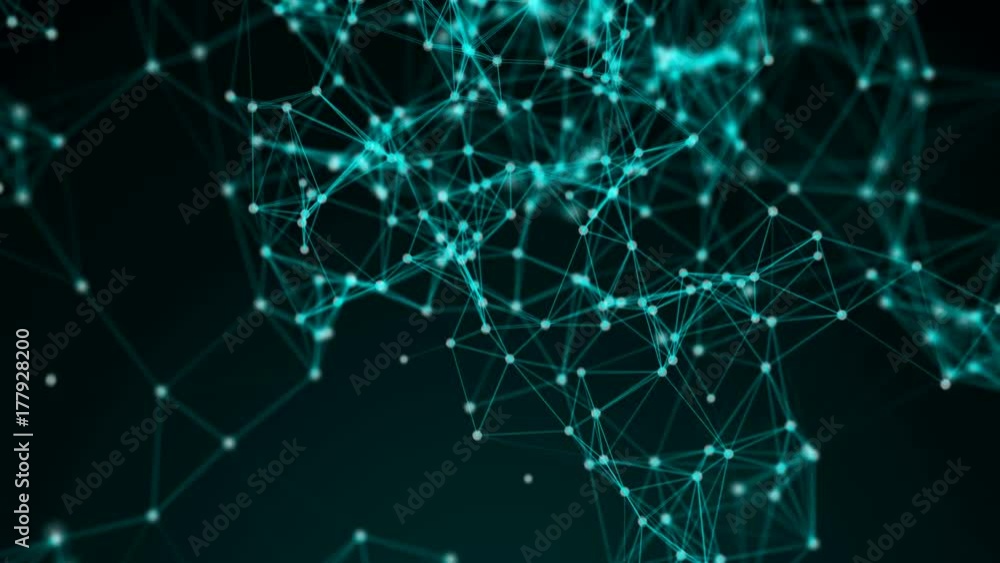 Poster abstract background with connection dots. 3d rendering. seamless loop