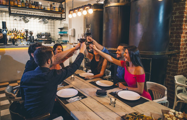 Meeting of young people New Year's Eve dinner