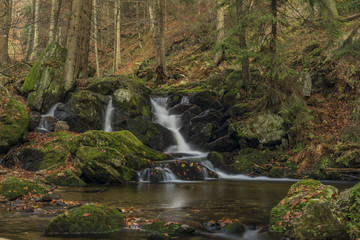 Waterfalls on river Cista in Krkonose mountains