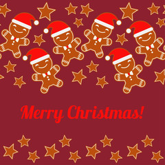 Christmas Gingerbread. Seamless background. Gingerbread pattern. Cute cartoon Gingerbread. Textile rapport.