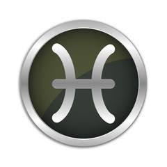 Fototapeta premium Button Set - dunkel mit silbernem Ring - Sternzeichen - Fische