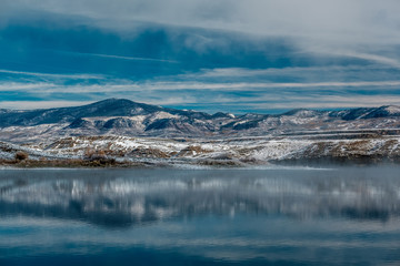 Winter landscape with Wolford Mountain Reservoir