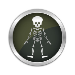 Button Set - dunkel mit silbernem Ring - Skelett