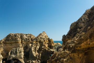 Beautiful cliffs of Ponta de Piedade, Lagos, Algarve region, Portugal
