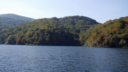 Fototapeta na wymiar amazing landscape at the plitvice lakes in croatia