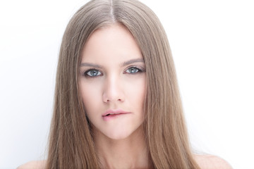 Fototapeta premium portrait of a young woman with long hair
