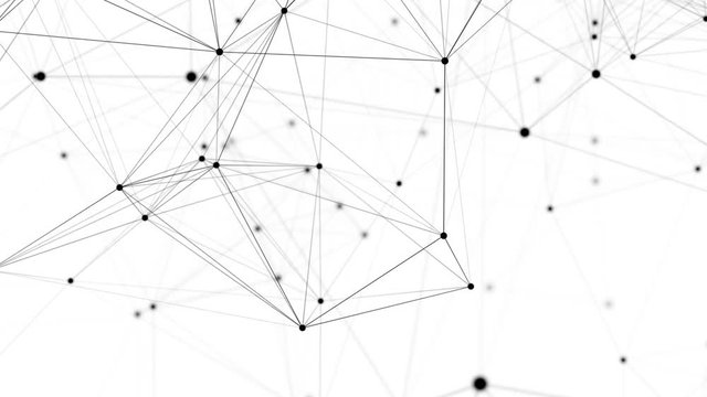Abstract network animation on white background. Seamless loop