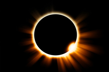 Total solar eclipse 2017.Photo realistic illustration