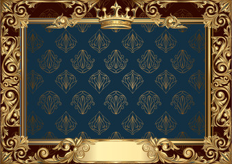 Golden decorative vintage frame